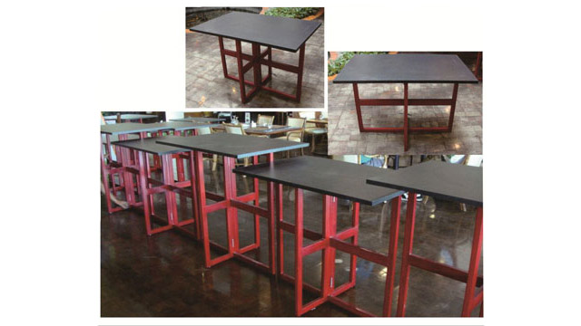 Folding Table, Custom, HI-LO Wooden